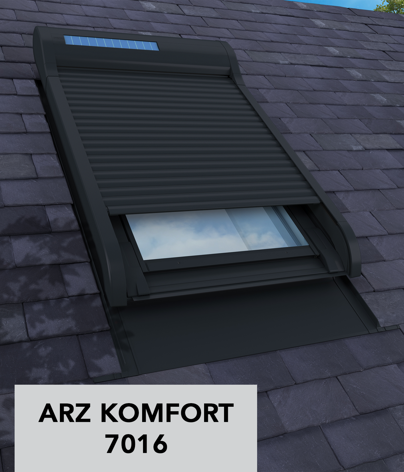 External roller shutter provides total comfort when using the attic space because it protects from overheating - FAKRO