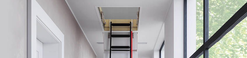Metal folding section loft ladders LMS Smart, LMK Komfort, LML Lux, LMF - FAKRO